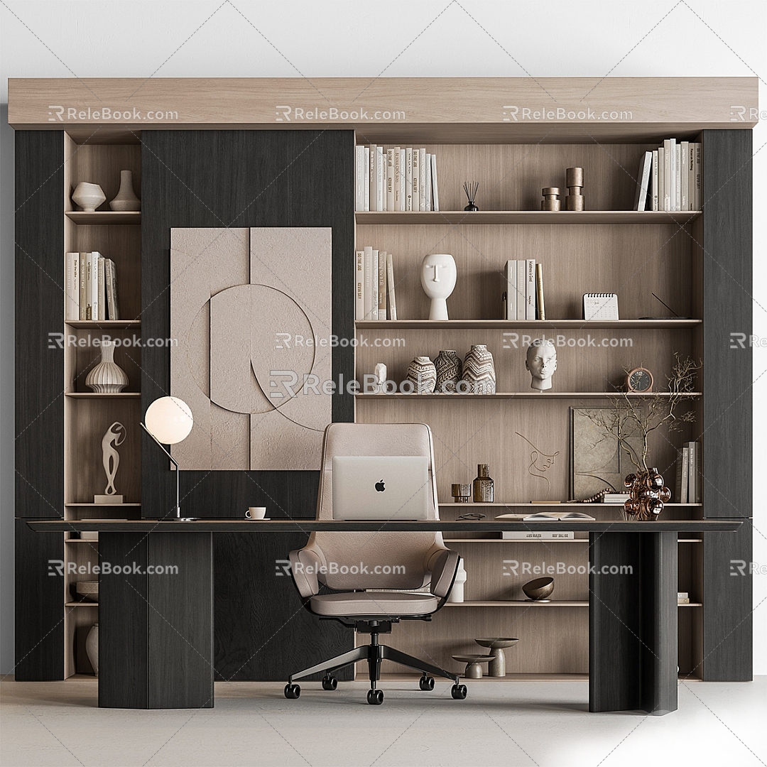 Modern bookcase 3d model