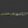 Rustic Stone Wall In Natural Garden Setting With Lush Green Grass And Plants