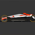 Red and White Streamlined Modern Racing Car with Sleek Design and Aerodynamic Features