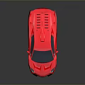 Red Sports Car With Sleek Aerodynamic Design And Rear Spoiler On Black Surface