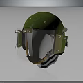 Green Safety Helmet With Transparent Face Shield And Metal Fasteners Design