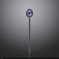 Purple Round Lollipop With Shiny Surface Wooden Stick And Reflective Base