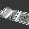 Open Book with White Pages and Black Cover Journal Featuring Gold Lettering