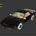 Black Sports Car With Sleek Design Transparent Windows Light Colored Seats And White Wheels