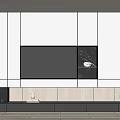 Modern TV background wall 3d model