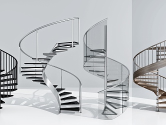 modern revolving staircase 3d model