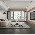 Modern Living Dining Room Interior Design With Sofa Chairs And Decorative Painting