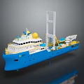 Blue And White Yacht With Special Structures Design