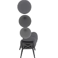 Modern Light Gray Fabric Upholstered Single Chair With Black Accent And Dark Wooden Legs