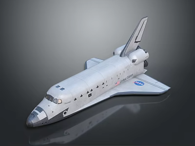 NASA Space Shuttle With Gray Body Wings Cockpit Windows And NASA Logo Details 3d model