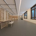 Modern Elevator Hall Sanatorium Public Area Elevator Hall 3d model