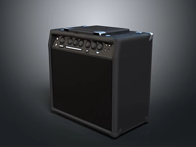 Black Household Audio Speaker With Control Knobs And Portable Design For Home Use 3d model