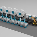 Automatic production line modeling intelligent manufacturing production line equipment 724 3d model