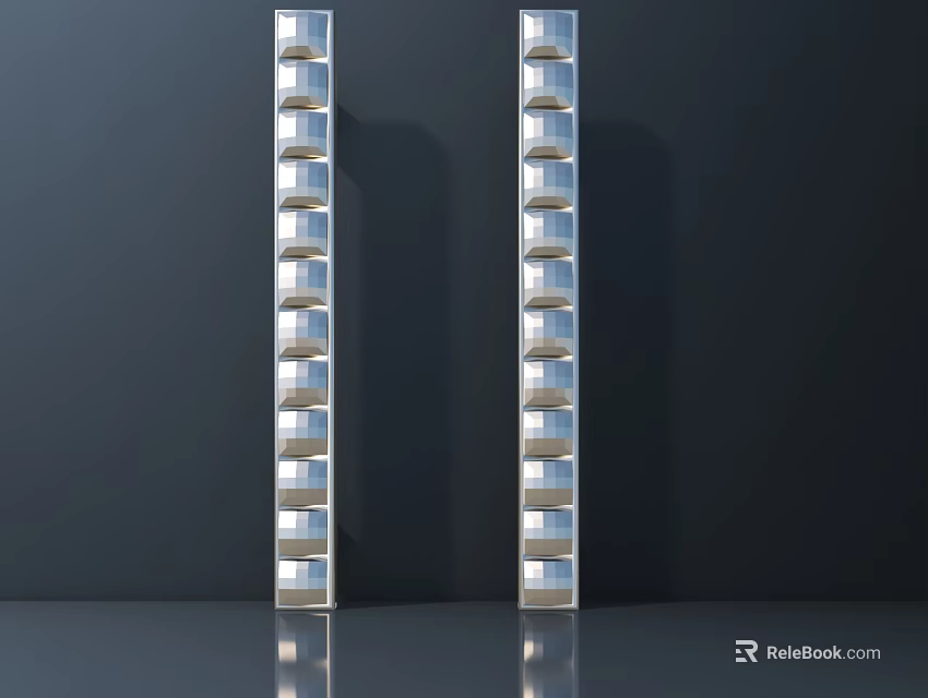 High Quality Hardware Tools Organized on Silver Metal Shelves with Multiple Smooth Layers 3d model 