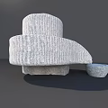Courtyard Garden Decorative Stone Water Feature With Striped Cylindrical Structure And Blue Water Basin Design
