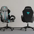 Ergonomic Empire Gaming Chairs Gray And Black With Teal Accents And Logo Design