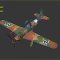 Orange Green Camouflage Passenger Plane With Propeller And Wing Symbols Design