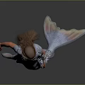 Mermaid Character In Fantasy Game Film With Blue Tail And Brown Hair