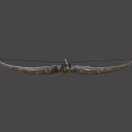 Ancient Wooden Crossbow With Greek Style Meander Pattern On Background