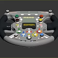 Ferrari MOMO Racing Car Steering Wheel with Control Buttons and Brand Logo