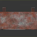 Rusty Red And Gray Industrial Fan Unit With Metal Casing And Base Stands