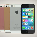Apple iPhone 6s Smartphones in Various Colors with Screen Displaying Apps 3d model