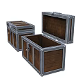 Wooden Storage Trunks With Metal Frames Lock In Open And Closed States For Daily Use