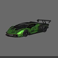 Lamborghini Essenza Fiorano Green Sports Car With Rear Wing And Racing Design