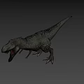 Realistic Tyrannosaurus Rex Dinosaur 3D Model With Open Mouth And Scaled Skin