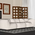 Middle-style multiplayer sofa 3d model