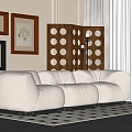 Middle-style multiplayer sofa 3d model