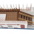 Construction Model Featuring Scaffolding Steel Bars And Pipes In Structural Framework 3d model