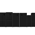 Black Refrigerators and Freezers with Various Models Neatly Arranged in a Row