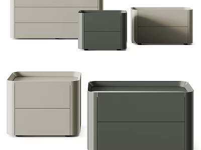 Modern Minimalist Chest of Drawers With Light And Dark Gray Colors And Sleek Design 3d model