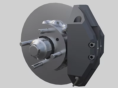 High Strength Industrial Equipment Brake System With Metal Disc And Caliper Components 3d model