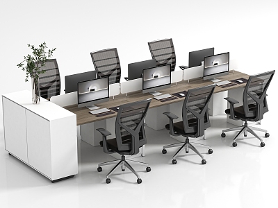 Office desk and chair combination model