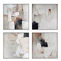 Modern Abstract Canvas Paintings With Neutral Tones Geometric Shapes And Textured Layers