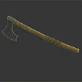 Traditional Handcrafted Axe With Wooden Handle And Polished Metal Blade