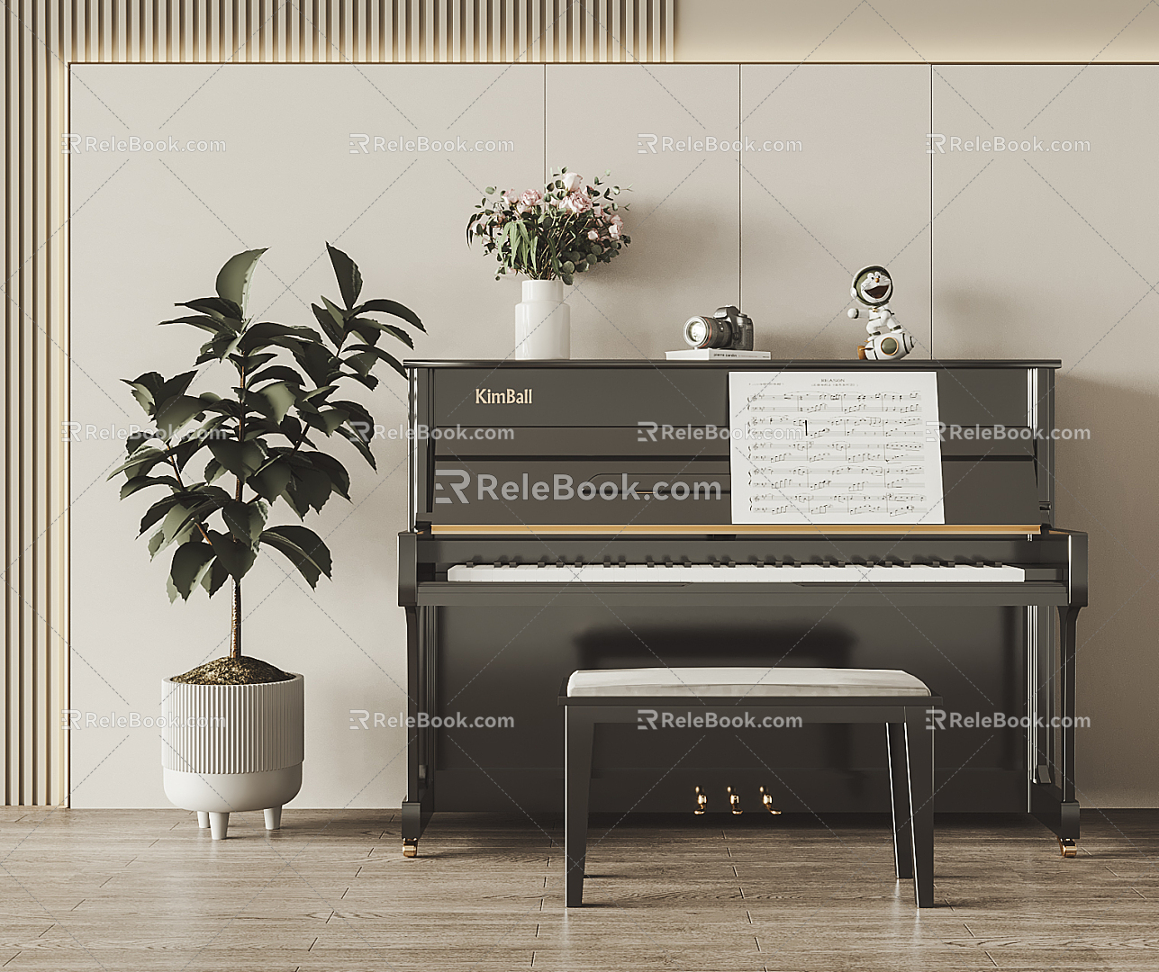 Modern Piano Paint Piano 3d model