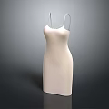 Elegant White Sling Dress With Slim Fit Silhouette And Minimalist Design