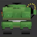 Green Tank Inspired Furniture Design With Track Details And Decorative Elements