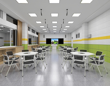 Recording and broadcasting room, student classroom, recording and broadcasting space 3d model