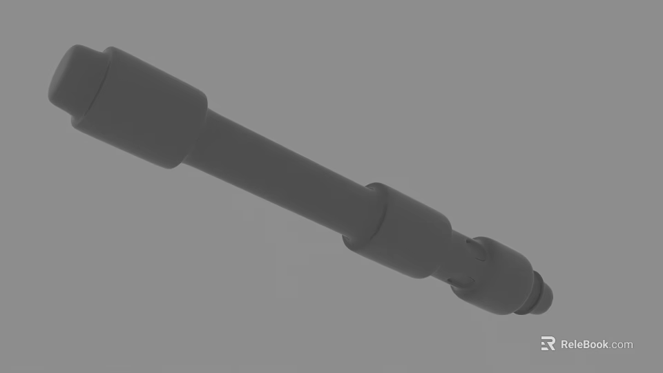 3D Rendered Mechanical Component With Cylindrical Joints And Long Shaft Design 3d model 