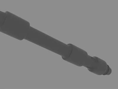 3D Rendered Mechanical Component With Cylindrical Joints And Long Shaft Design 3d model