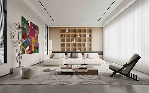 modern living room 3d model