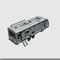 Modern Wildwood Travel Trailer With White Gray Exterior And Black Stripe Accents