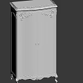 Vintage Wooden Wardrobe With Intricate Carvings Gold Accents And Double Doors Design