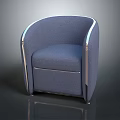 Sleek Blue Fabric Armchair With Metallic Trim And Modern Design