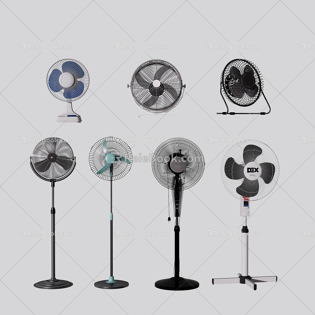 Modern Electric Fan Floor Fan Desk Fan Ceiling Fan Wall Swing Head Fan 3d model