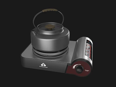 Stainless Steel Electric Cooking Pot With Heating Base Handle Control Knob And Digital 3d model